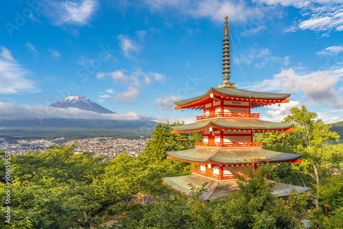 Obraz na płótnie Summer in Japan, Fuji and Pagoda w salonie
