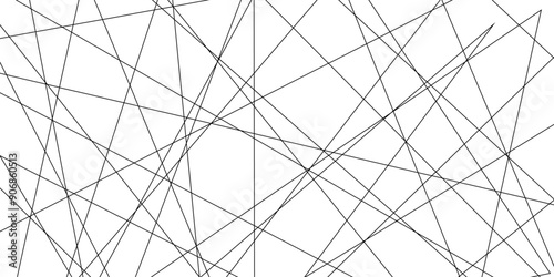 Abstract industrial Design random lines black on white background.Geometric seamless minimalist pattern with straight lines design.luxury black geometric random chaotic lines.squares and triangle line