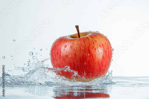 A whole tomato dropped into water