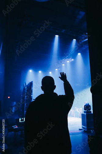 Speaker, church camp, music, concert, show, lights, night