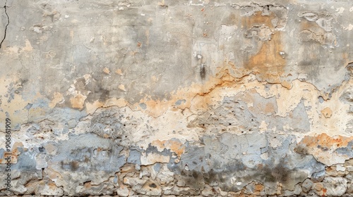 Aged wall texture with peeling paint and cracked surface
