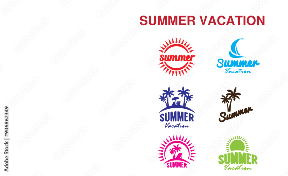 Obraz premium Summer vacation logo design 