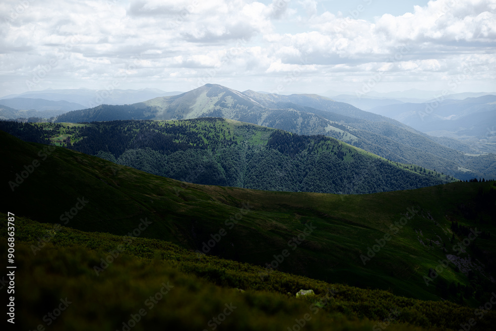 Beautiful mountains landscape with green hills. Carpathians, Ukraine. Beautiful mountains landscape with green hills. Carpathians, Ukraine.