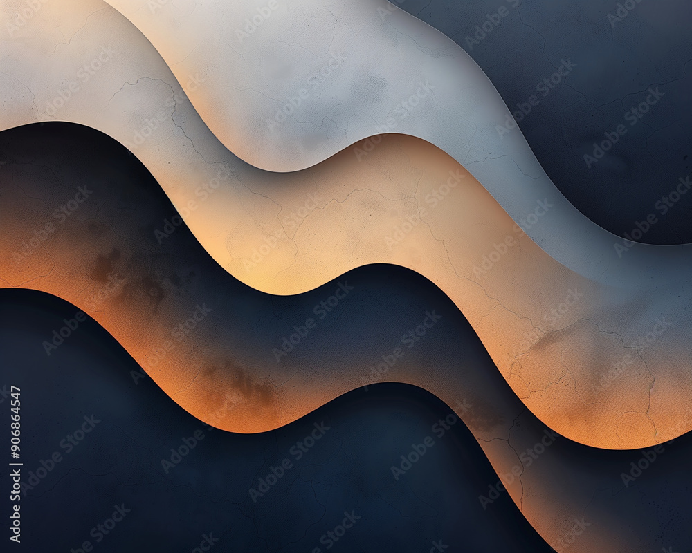 Navy and Copper - abstract, pattern, waves, design, art, curves, texture, gradient, background, fluid, modern, shape, lines, flow, motion, seamless
