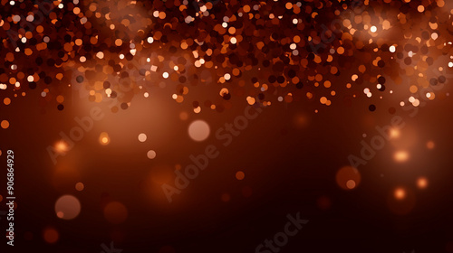 brown holiday background with Christmas transparent spots glare and shine glitter. New year design