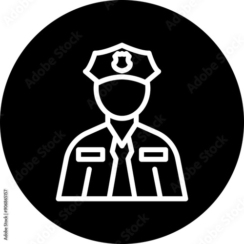 Police Vector Line White Circle Black