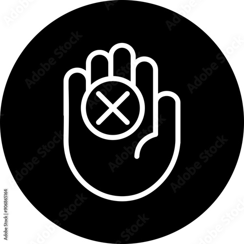 Refuse Vector Line White Circle Black