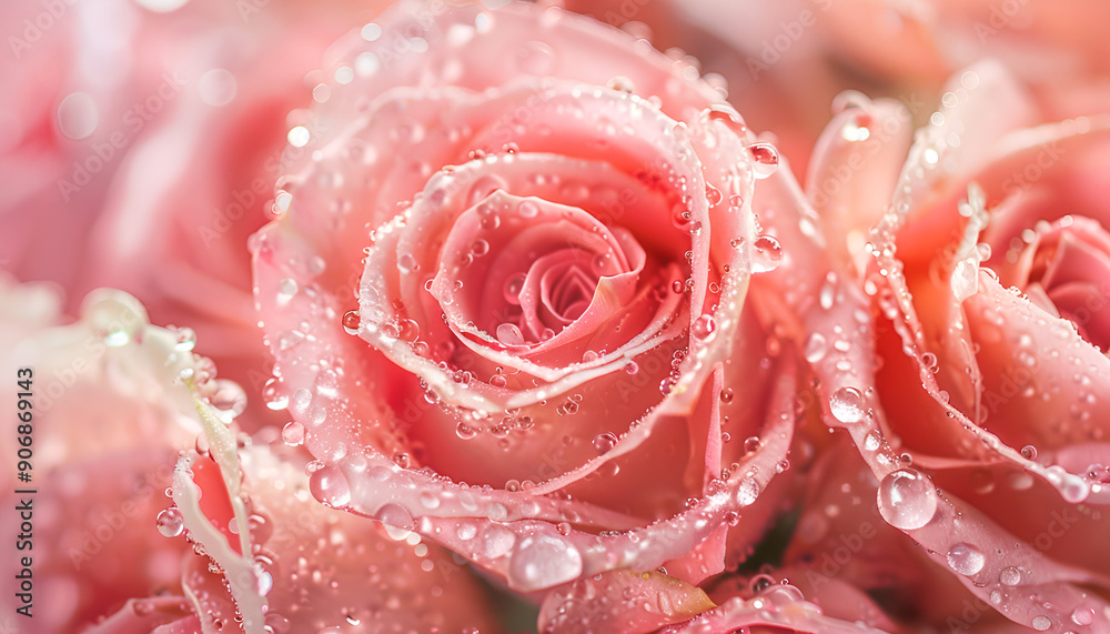 Beautiful rose flowers with water drops, closeup Beautiful rose flowers with water drops, closeup