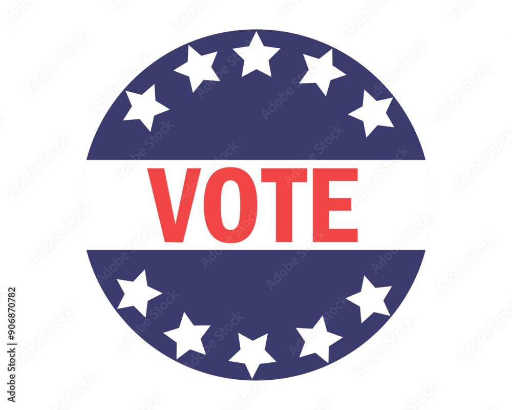 Vote with stars circular poster. Vector illustration Vote with stars circular poster. Vector illustration