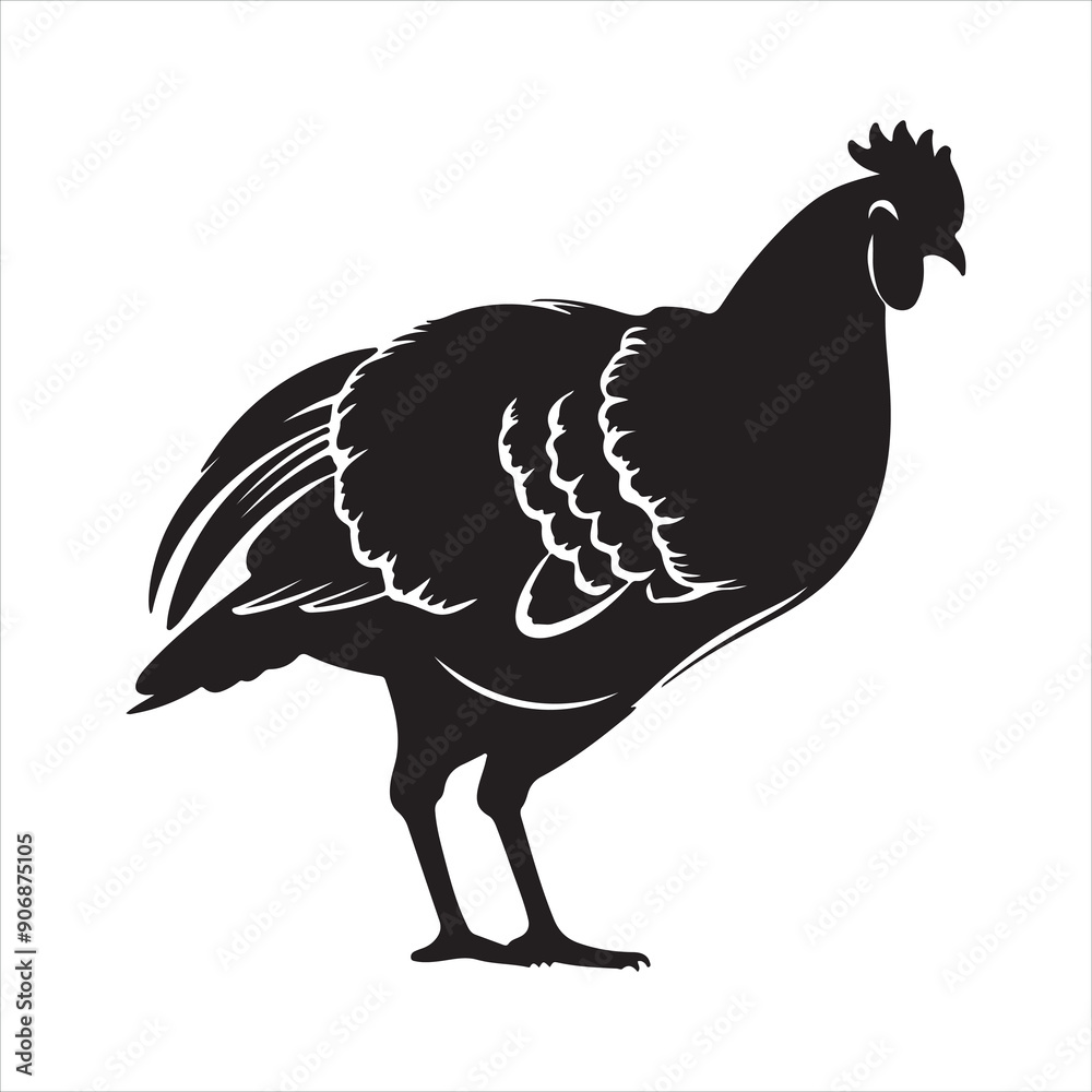 Vector turkey chicken black silhouette isolated silhouette white background
Vector turkey chicken black silhouette isolated silhouette white background