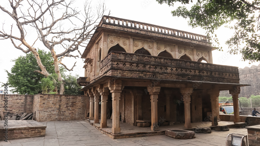 India, Madhya Pradesh, Chanderi, Beautiful Mughal Architecture of Jama Masjid of Chanderi. India, Madhya Pradesh, Chanderi, Beautiful Mughal Architecture of Jama Masjid of Chanderi.