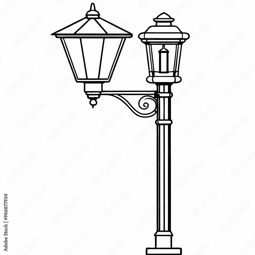 Create a lamp post Banjo art vector illustration Create a lamp post Banjo art vector illustration