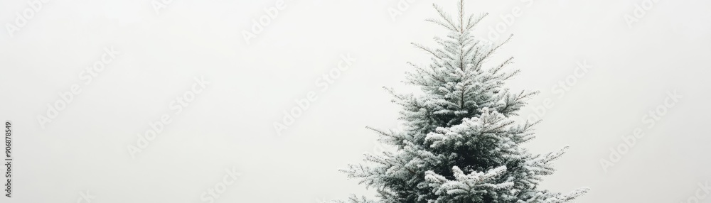 custom made wallpaper toronto digitalFestive Christmas Tree Close-Up with Artistic Empty Space for Text on White Background