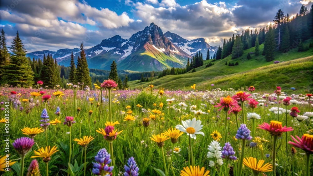 Delicate Wildflowers in High Mountain Meadow Delicate Wildflowers in High Mountain Meadow