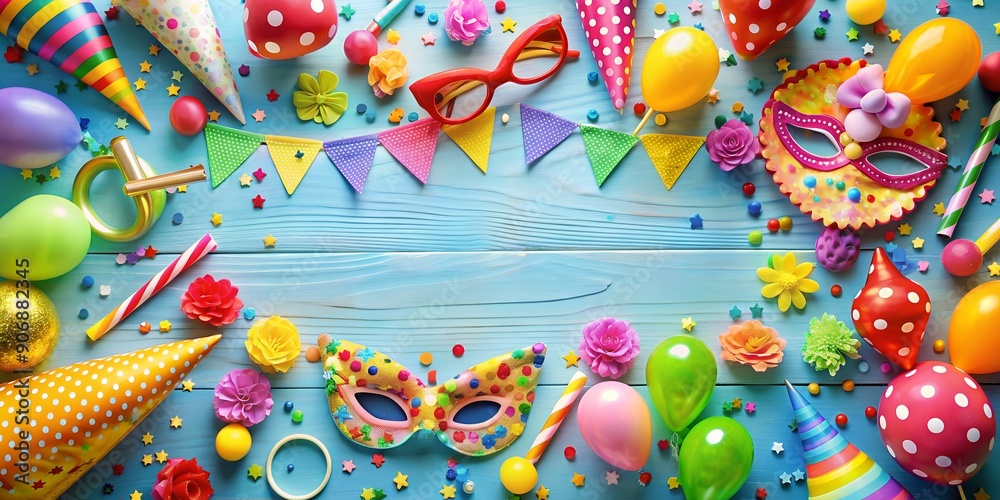 Fototapeta premium Party Fete Karneval Geburtstag Dekoration AI-Created Content