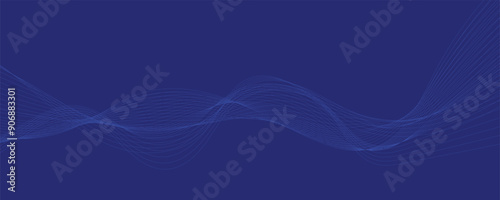 Abstract blue wave background. Tech banner.