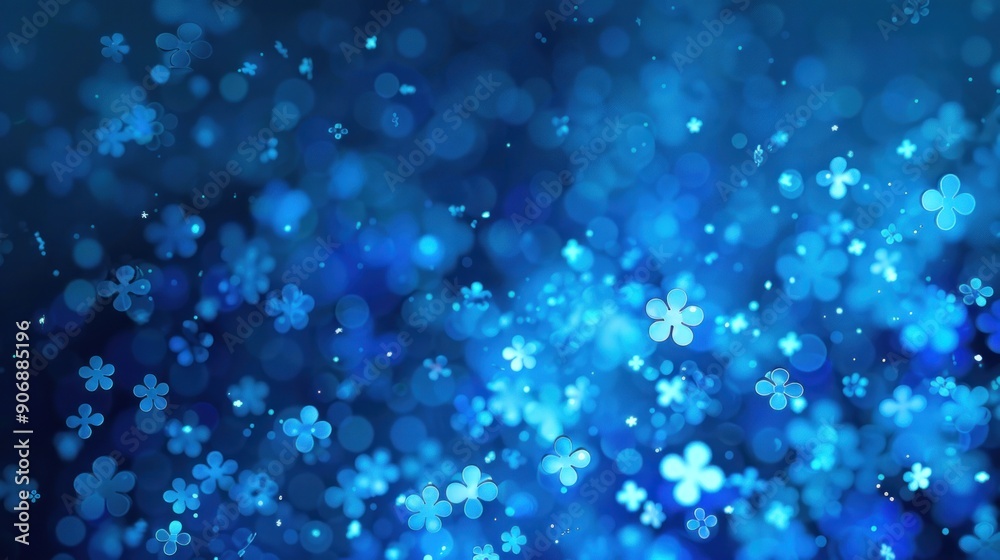 Obraz premium Blue background with many small holographic plus signs. Background of medical design elements, digital technology and web development in flat illustration style.