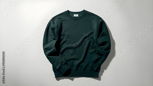 Pristine Dark Green Crew Neck Sweatshirt Photo with Clean Design