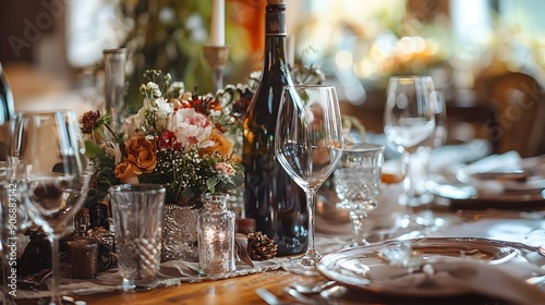 Elegant and Luxurious Wedding Table Setting with Floral Centerpiece and Candles