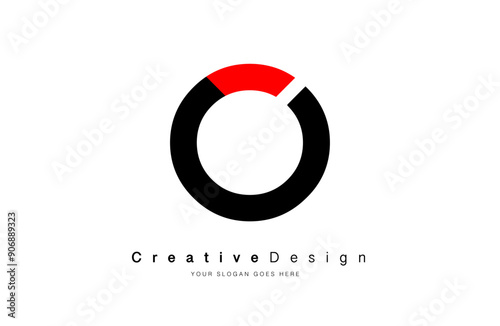 Free Download Minimalist Letter O logo Design with sleek modern look and black red color theme. - GFXLoad