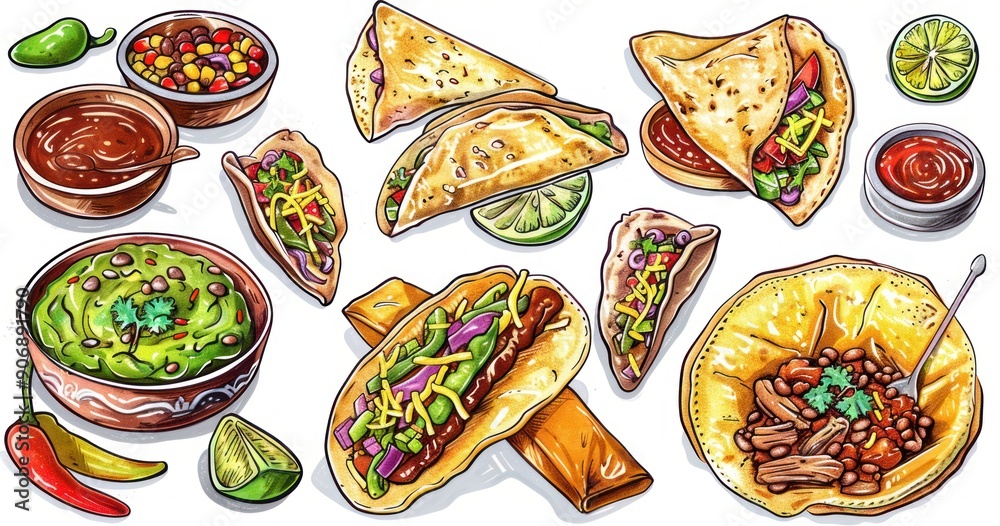 Delicious Mexican Food Illustration. Delicious Mexican Food Illustration.