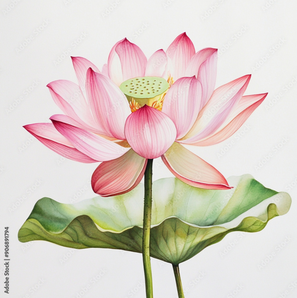 Fototapeta premium lotus flower, white background
