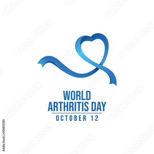 World Arthritis Day vector design template good for celebration usage. World Arthritis Day design. Vector ribbon. flat design. eps 10.