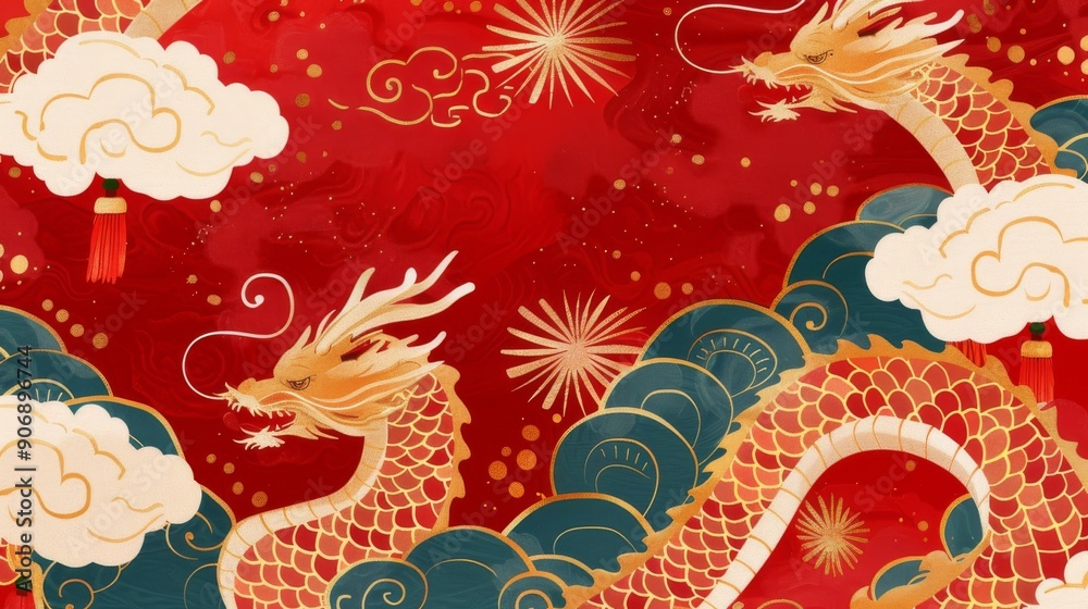 Chinese Dragon Pattern Background. Chinese Dragon Pattern Background.