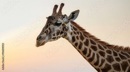 Giraffe Portrait at Sunset