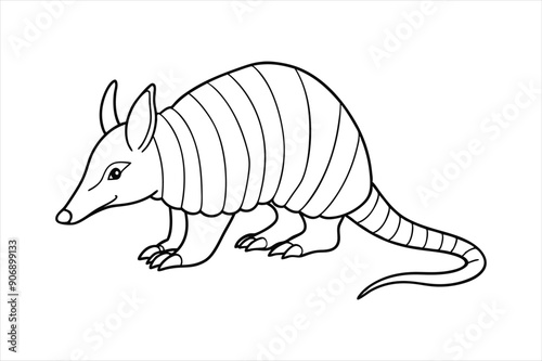 armadillo line art vector