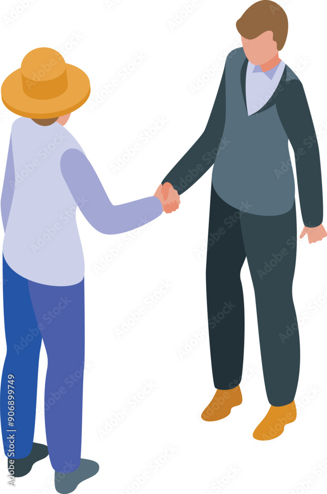 Farmer and businessman shaking hands making a deal on white background Farmer and businessman shaking hands making a deal on white background