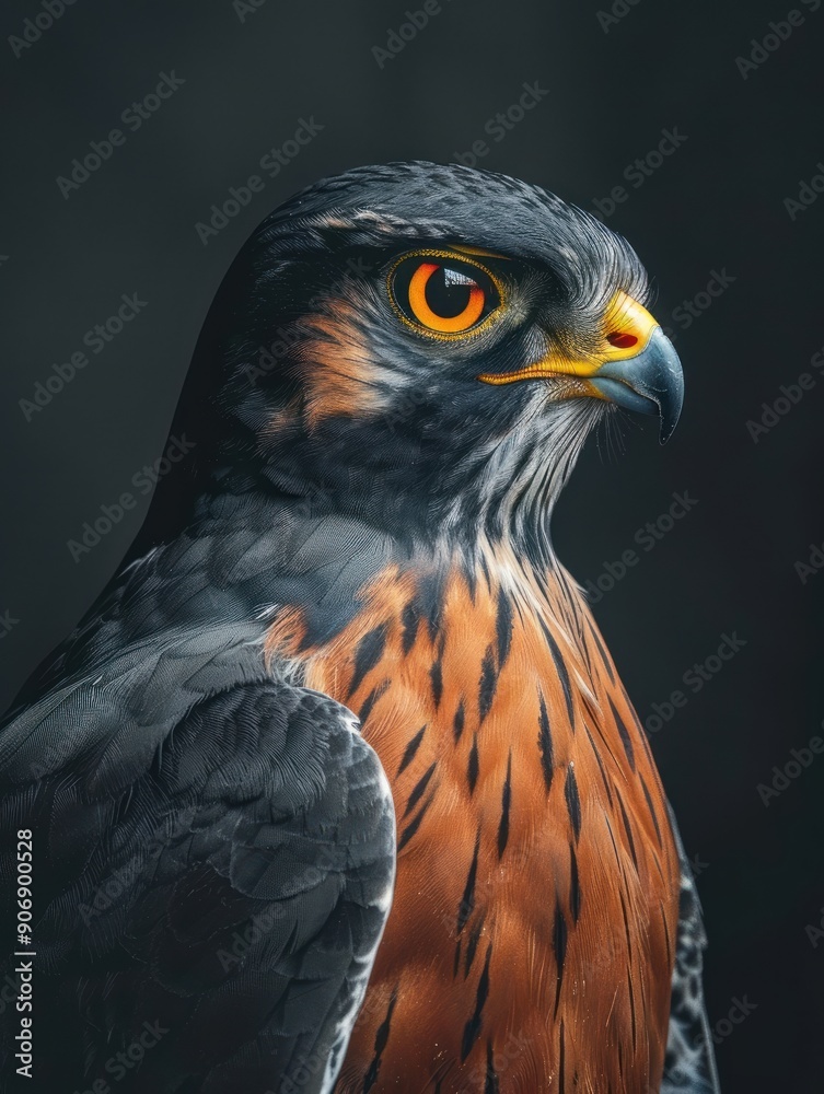 Intimate Portrait of a Hawk with Striking Yellow Eyes Intimate Portrait of a Hawk with Striking Yellow Eyes