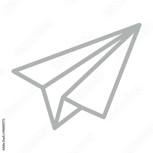 Paper plane Vector Line Grey Icon Design