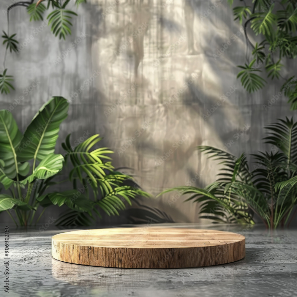 Obraz premium Wooden Platform in a Tropical Setting