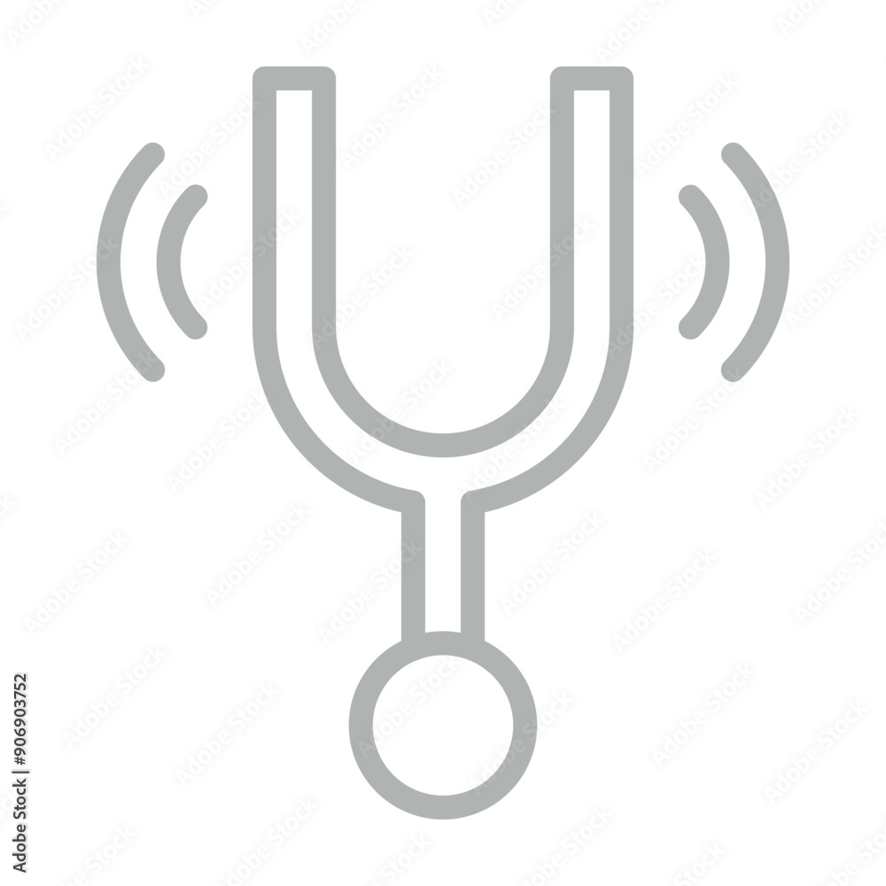 Tuning Fork Vector Line Grey Icon Design Tuning Fork Vector Line Grey Icon Design