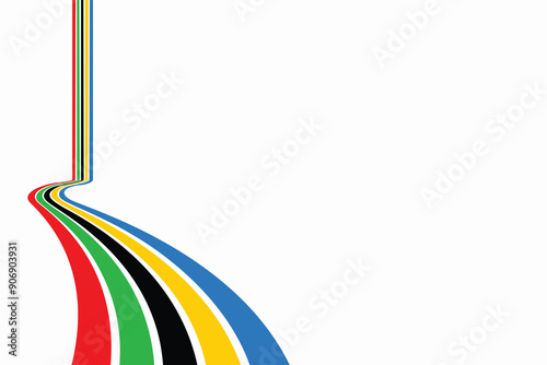 Colored Olympic Games Rainbow Wave - Vector illustration