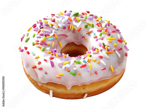 Donut with Sprinkles PNG. Frosted Donut with Sprinkles, Glazed Donut with Pink Drizzle and Sprinkles PNG, Chocolate Drizzled Donut with Colorful Sprinkles, Transparent background cutout, PNG file.