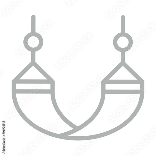 Hammock Vector Line Grey Icon Design