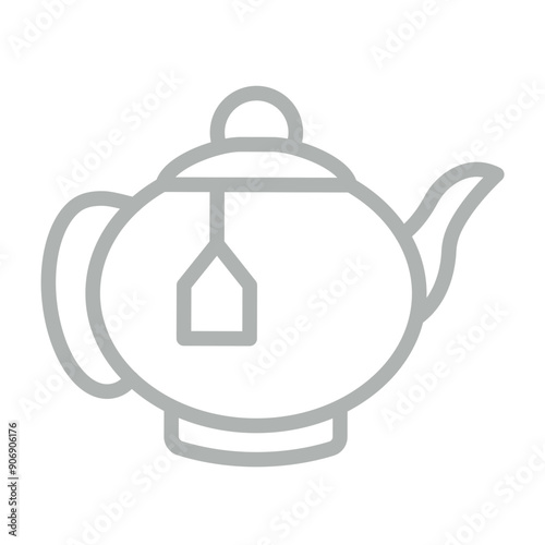 Kettle Vector Line Grey Icon Design