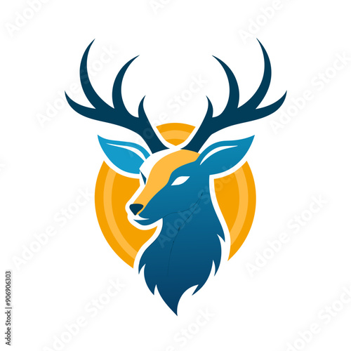 Elegant Deer Head Vector Silhouette Logo Design | Modern & Stylish