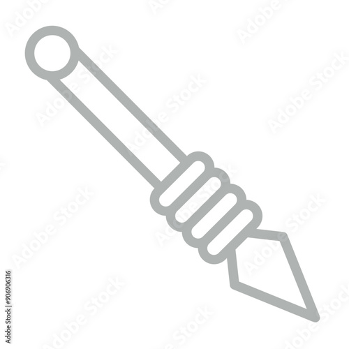 Spear Vector Line Grey Icon Design