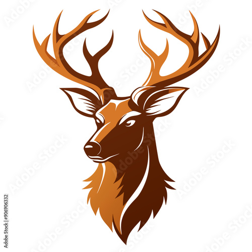 Elegant Deer Head Vector Silhouette Logo Design | Modern & Stylish