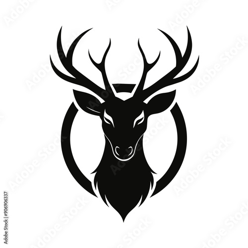 Elegant Deer Head Vector Silhouette Logo Design | Modern & Stylish