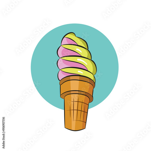 Ice cream vector isolated on white background