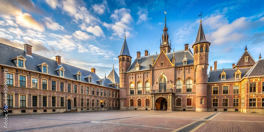 Obraz premium The Ridderzaal a building at the Binnenhof complex in The Hague Netherlands AI-Generated Content