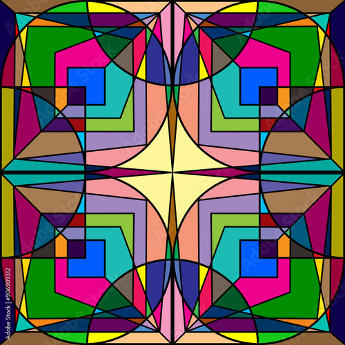 Cybernetic Symmetry: A Futuristic Geometric Abstract Background for Modern Design
