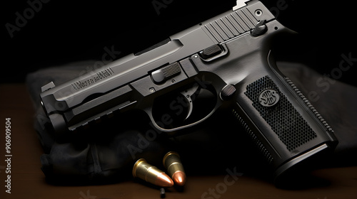 Detail-focused Showcasing of the FNX-45 Tactical Firearm: The Epitome of Advanced Security and Rapid-Fire Self-Defense