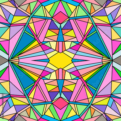 Cybernetic Symmetry: A Futuristic Geometric Abstract Background for Modern Design
