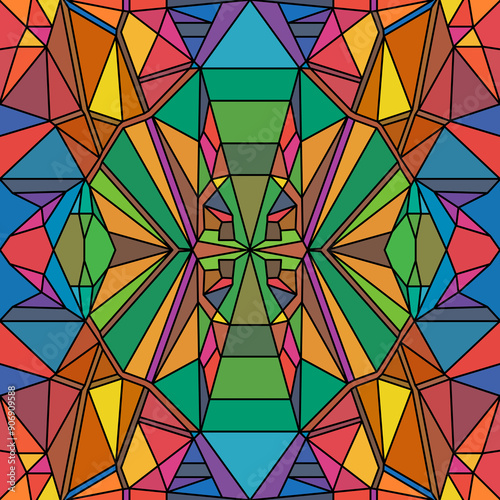 Cybernetic Symmetry: A Futuristic Geometric Abstract Background for Modern Design