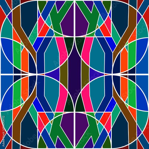 Cybernetic Symmetry: A Futuristic Geometric Abstract Background for Modern Design